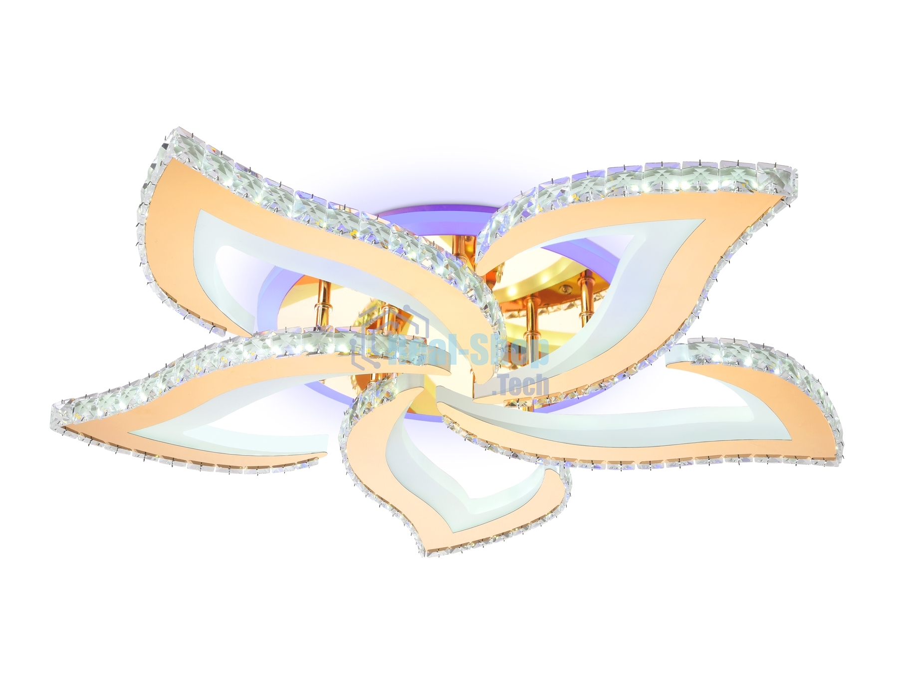 Потолочный светодиодный светильник Ambrella light FA1724/5 GD золото 3000K/4200K/6400K 113W 630*600*100 (ПДУ РАДИО 2.4G)