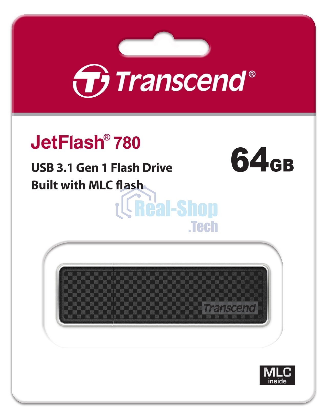 Флешка USB Transcend JetFlash 780 (TS64GJF780), 64Gb, USB 3.2 Gen 1 (USB 3.0), R/W 210/140, черный/серебристый