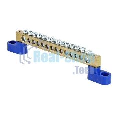 Шина нулевая N 6х9 14 отвер. латунь 2 син. угловых изолятора PROxima EKF sn0-63-14-2