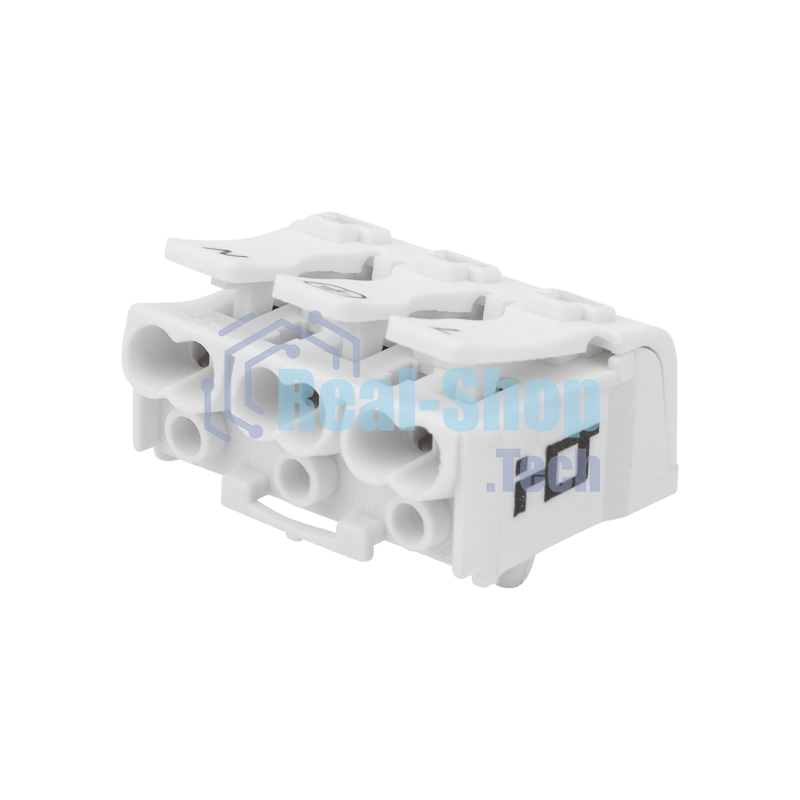 Клемма пружинная соединительная Rexant КСП 3-полюсная с монтажными ножками (100 шт./уп.)