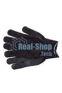 Перчатки из синтетической нити, ПВХ точка, 13 класс, черные, XL Россия