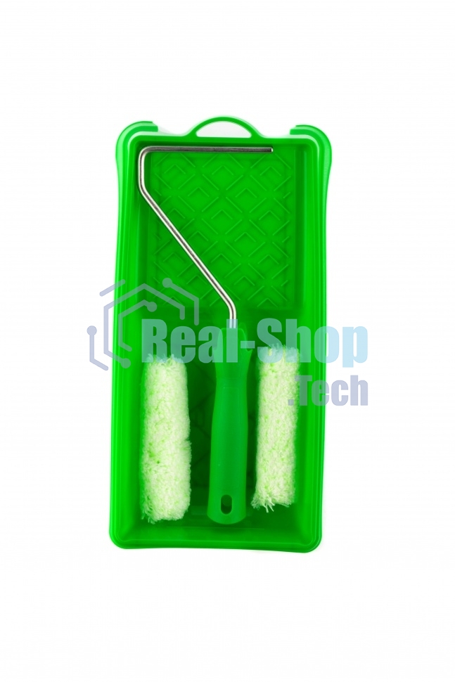 Малярный набор Сибртех для работ по дереву: кювета 150 мм х 290 мм и мини-валик 110 мм