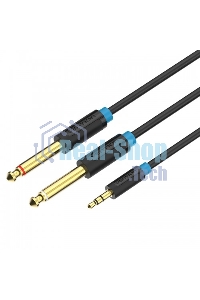 Кабель Vention аудио Jack 3,5 мм M/2Jack 6,5 мм M - 2 м