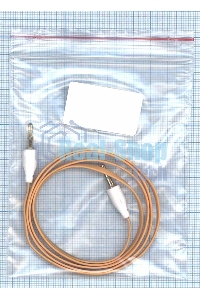 Аудио кабель Jack 3.5 - Jack 3.5, 1м (плоский кабель) оранжевый