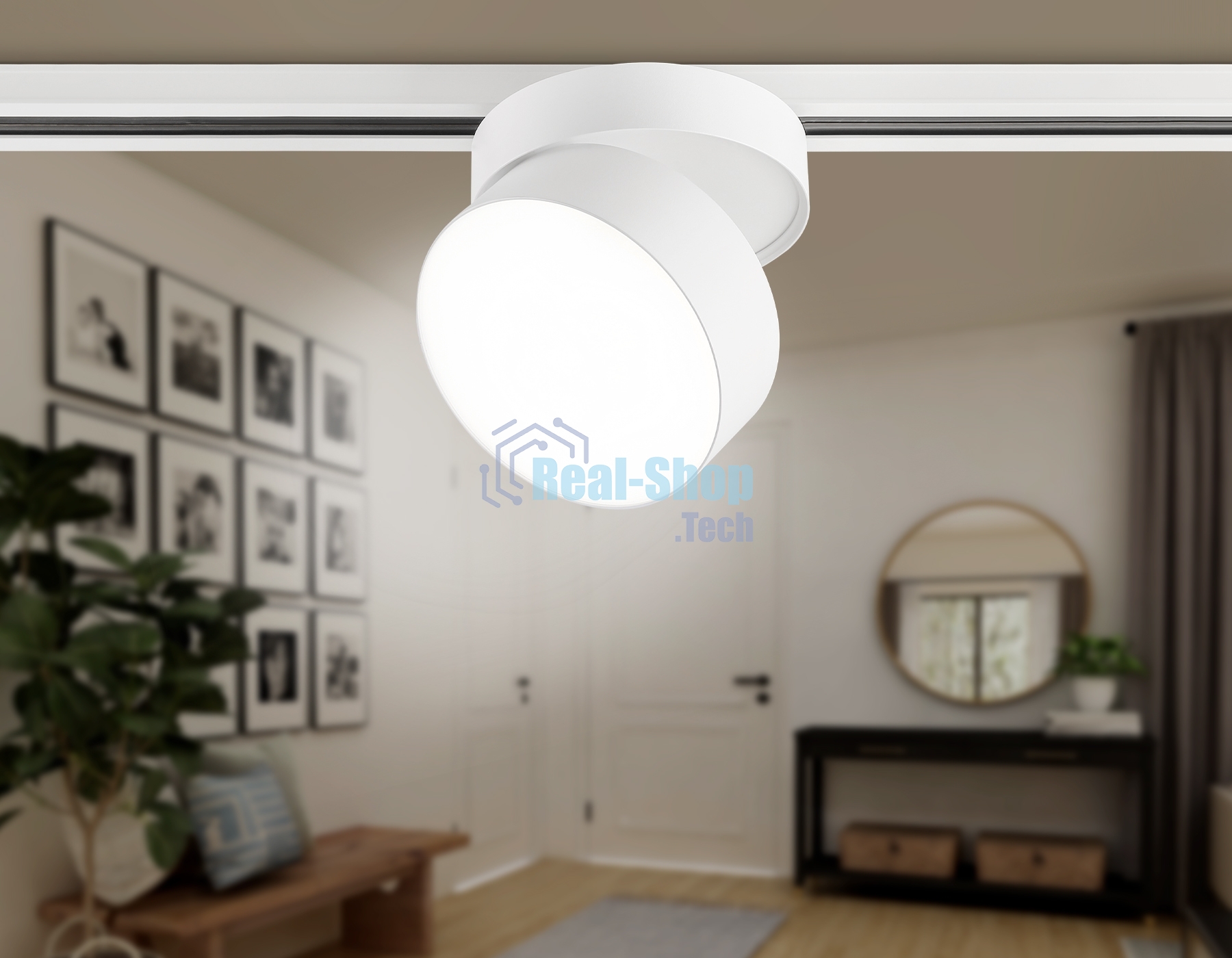 Трековый однофазный светодиодный светильник Ambrella light GL6875 WH белый LED 16W 4200K D115*90