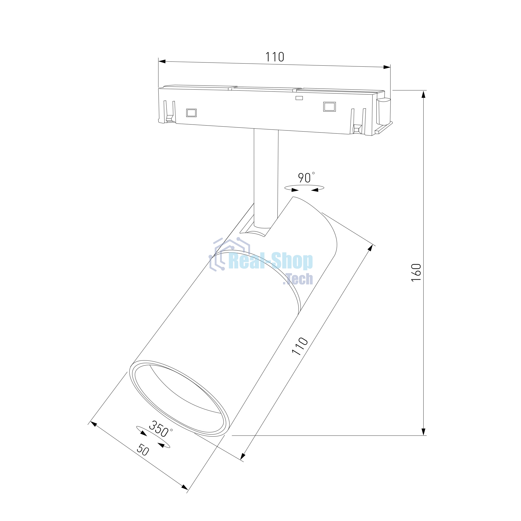 Трековый светильник Slim Magnetic R01 6W 4200K (черный) 85011/01