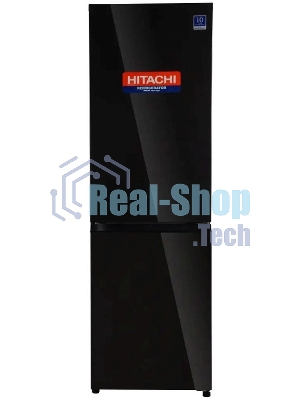 Холодильник Hitachi R-B410PUC6 BBK черный двухкамерный 215/105л морозилка снизу, No Frost