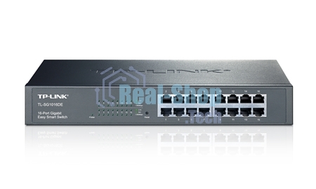 Сетевой коммутатор TP-Link SMB TL-SG1016DE 16-Port Gigabit Easy Smart Switch, 16 10/100/100Mbps RJ45 ports, MTU/Port/Tag-based VLAN, QoS, IGMP Snooping