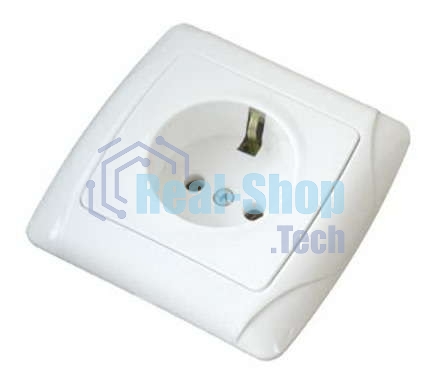 Розетка 1-м СП Маргарита 16А с заземл. бел. UNIVersal М0028