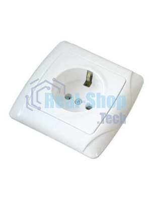 Розетка 1-м СП Маргарита 16А с заземл. бел. UNIVersal М0028