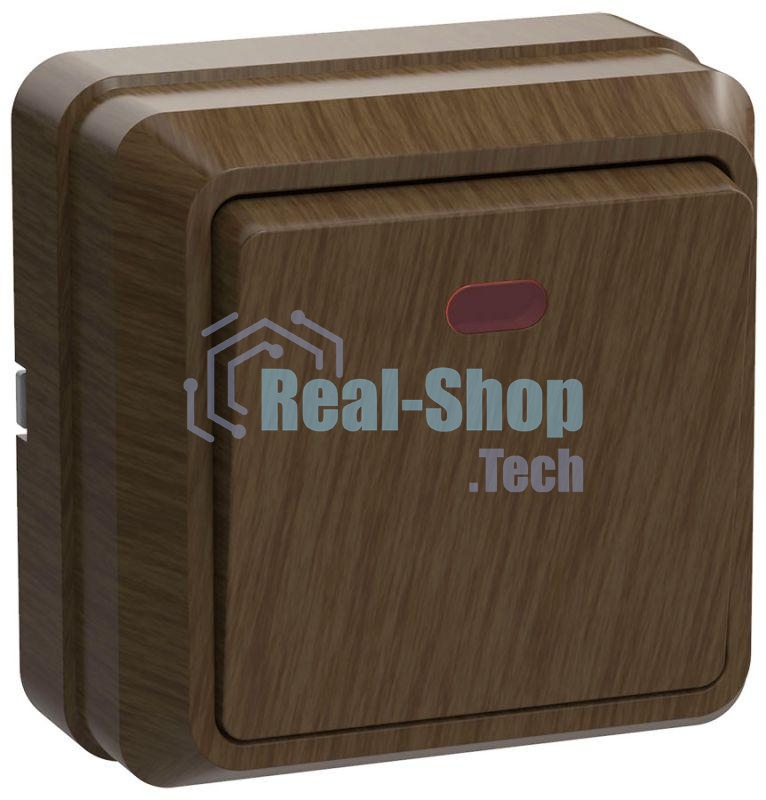 Выключатель 1-кл. ОП ОКТАВА 10А IP20 с инд. дуб ИЭК EVO11-K04-10-DC