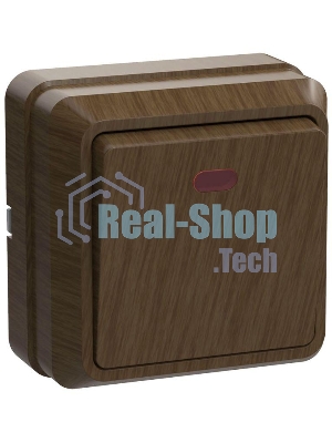 Выключатель 1-кл. ОП ОКТАВА 10А IP20 с инд. дуб ИЭК EVO11-K04-10-DC