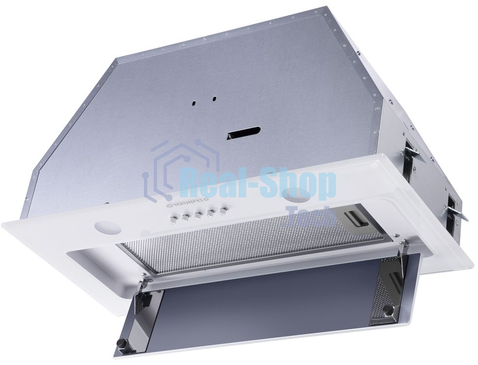Вытяжка встраиваемая Maunfeld TRAPEZE 601GG белый, 60 см, 1150 куб. м/ч, 54 дБ