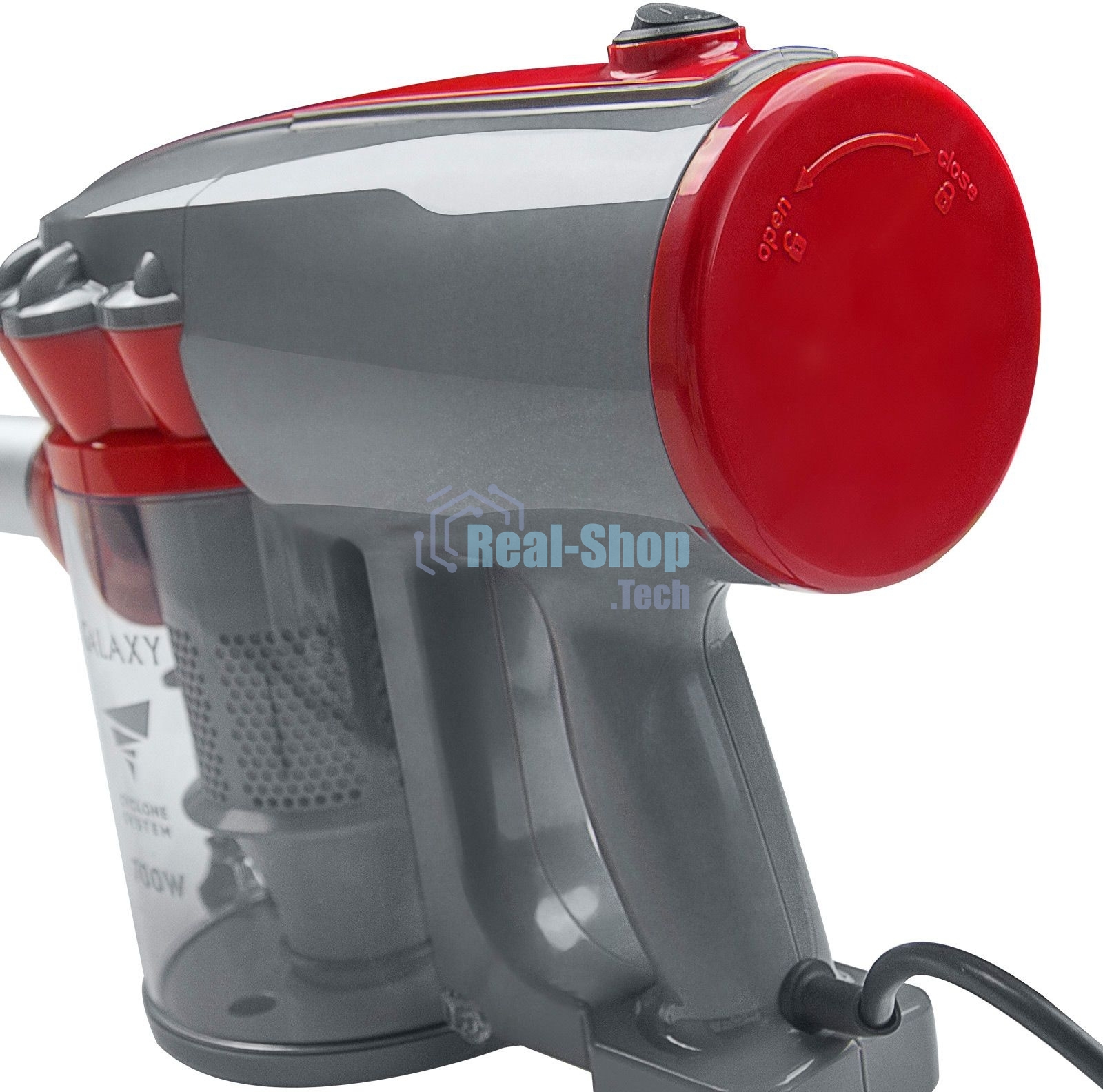 Пылесос вертикальный Galaxy GL 6255 серый/красный, питание от сети, 150 Вт, уборка сухая, пылесборник 0.8 л