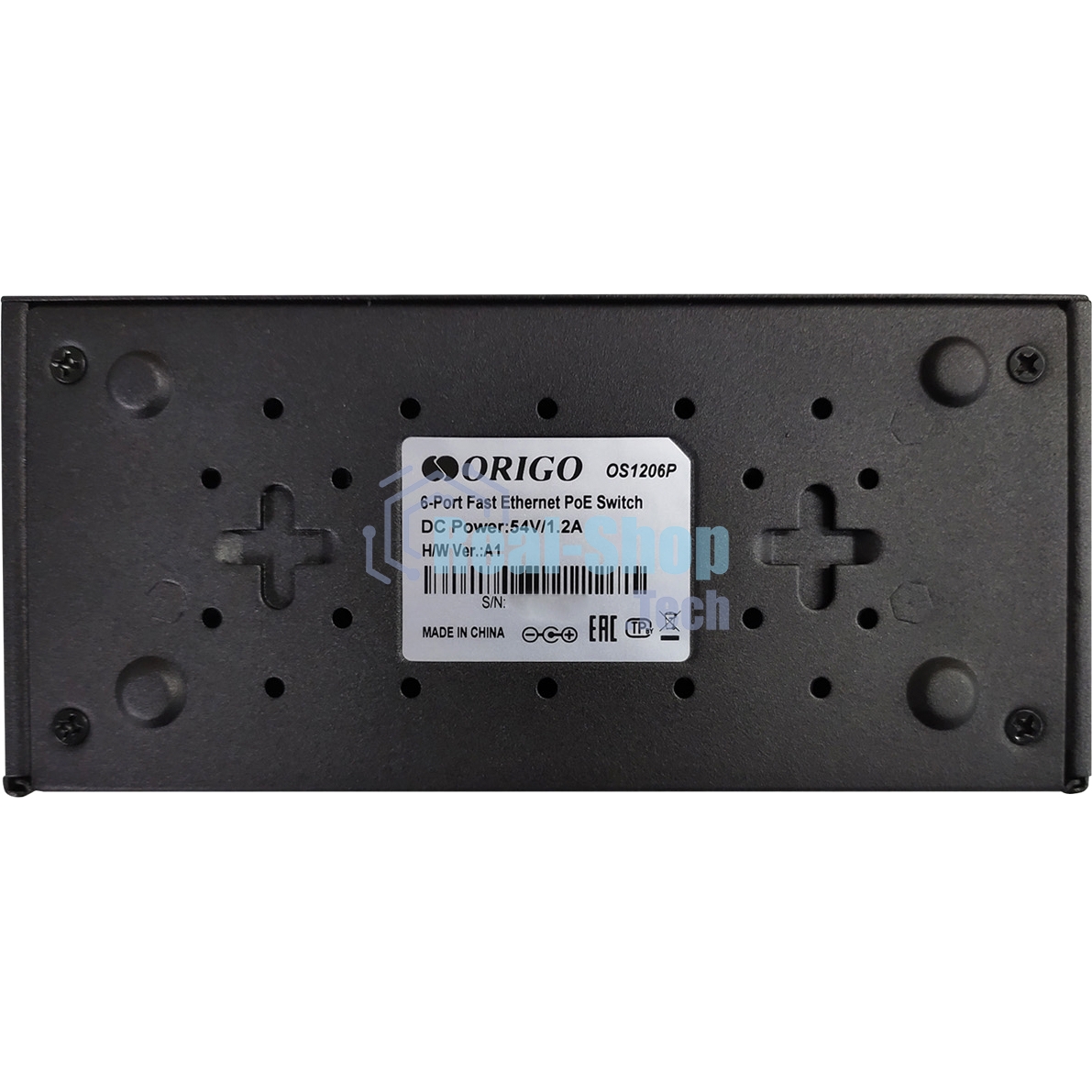 Неуправляемый PoE-коммутатор ORIGO OS1206P/60W/A1A 4x100Base-TX PoE+, 2x100Base-TX, PoE-бюджет 60 Вт, корпус металл