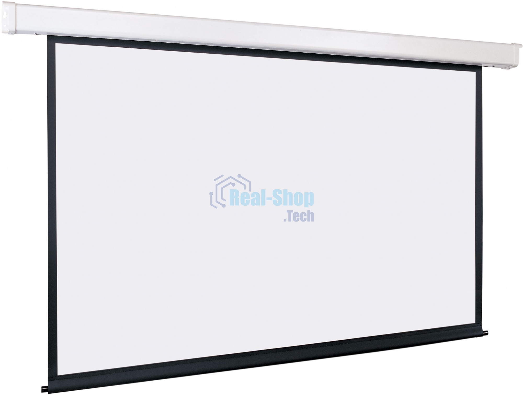 Экран с электроприводом Lumien Eco Control 177x80 см (раб. область 169х272 см) Matte White черная кайма по периметру 16:9
