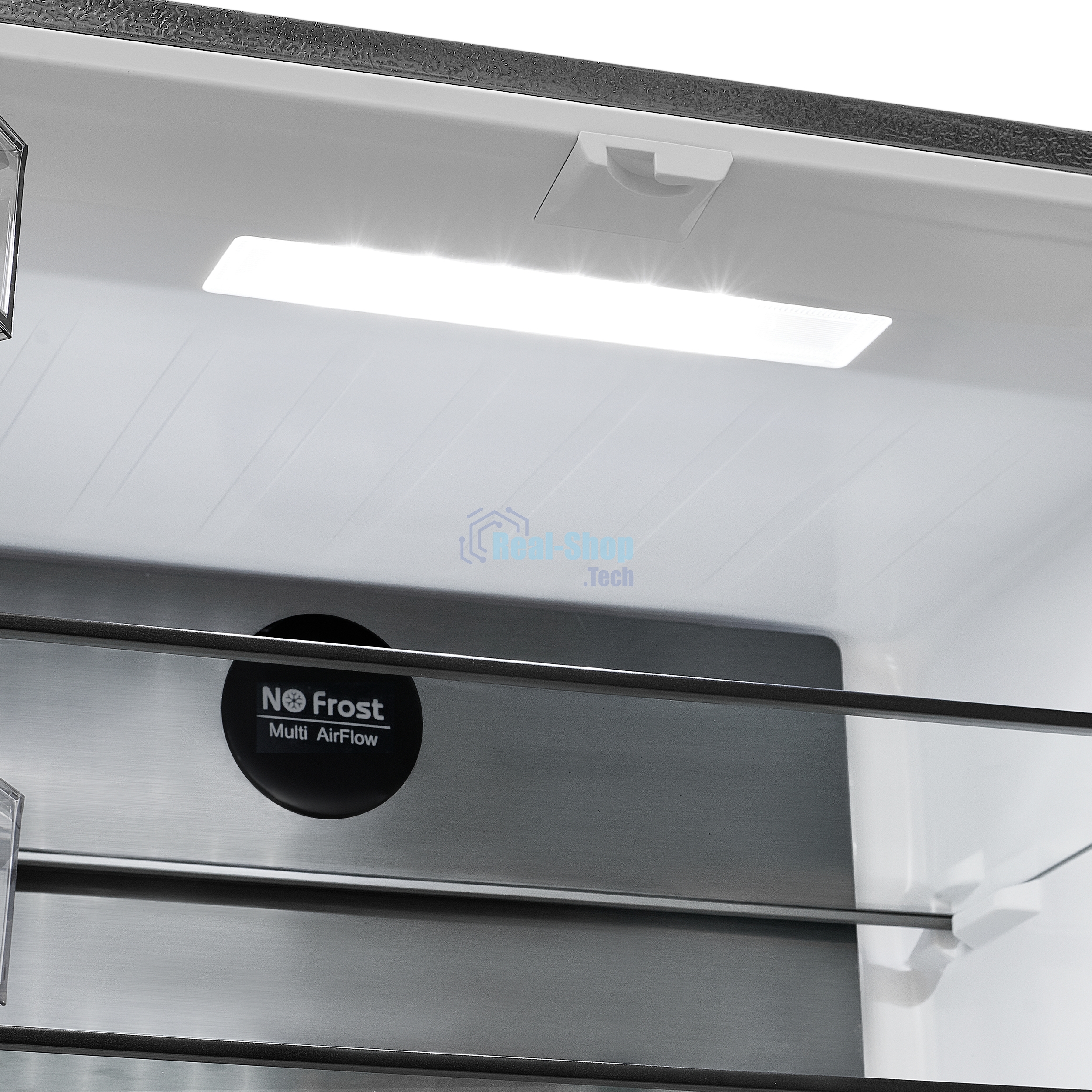 Холодильник Maunfeld MFF183NFSBE черная нержавеющая сталь трехкамерный инвертор 405л морозилка снизу