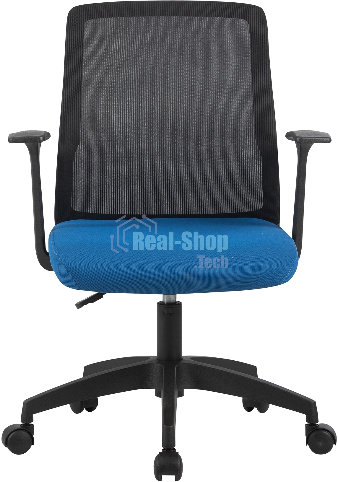 Кресло компьютерное Cactus CS-MC222-BKBL черный, сиденье темно-синий, сетка/ткань, низк.спин. крестов. пластик, пластик черный