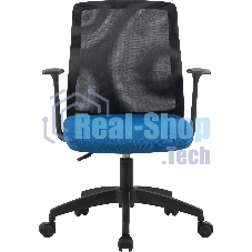 Кресло компьютерное Cactus CS-MC222-BKBL черный, сиденье темно-синий, сетка/ткань, низк.спин. крестов. пластик, пластик черный