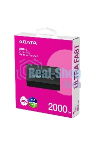Внешний SSD ADATA SD810, 2TB, USB 3.2 Gen 2x2 Type-C, R/W 2000/2000, черный