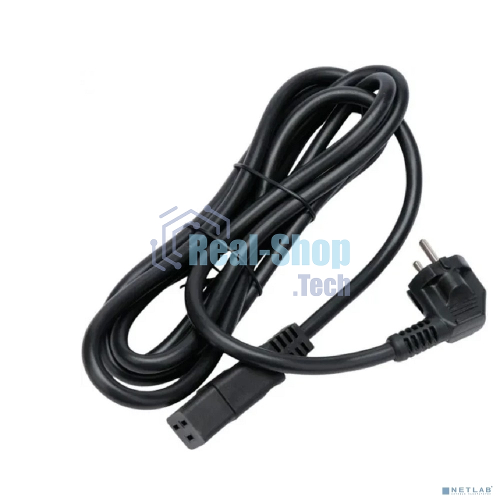 Кабель питания Cablexpert PC-S22-C19-2.5-1.5M, Schuko-C19, 3x2.5мм2, 16A, с заземлением, медь, 1.5м, черный, пакет