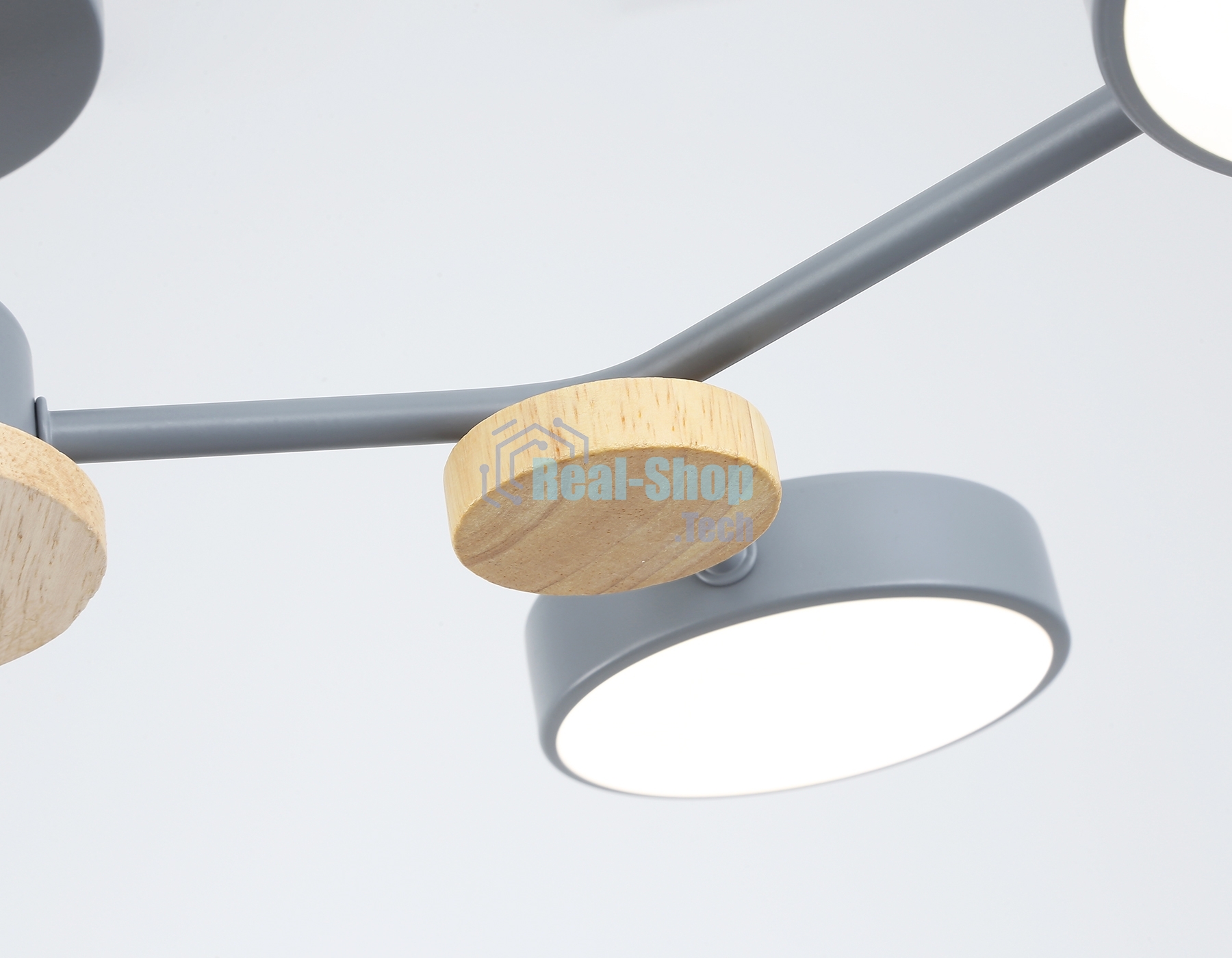Светильник Ambrella light FL4859/4 GR/WD серый/дерево 60W 3000-6000K 700*400*120 (без ПДУ)