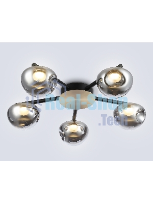 Светильник Ambrella light LH12009/5 BK/GD/SM черный/золото/дымчатый 30W 3000K D790*180