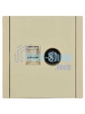 Розетка двойная TV+RJ45 кат.6 FP437 IEK FORTE&PIANO Ваниль