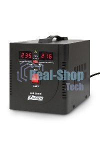 Стабилизатор напряжения Powerman AVS-D Voltage Regulator 2000VA, Digital Indication, 2x Schuko Outlets, 1m Power Cord, 230V, 1 year warranty, черный