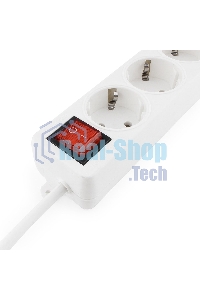 Сетевой фильтр Гарнизон ELB-G3-W-3, 3 евророзетки с выключателем и заземлением, допустимый ток 16А, длина 3м.