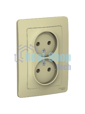 Розетка 2-м СП Blanca 16А 250В без шторок без заземл. беж. SchE BLNRS000027