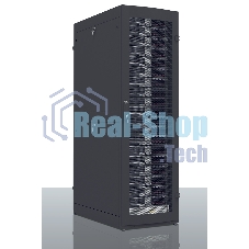 Шкаф серверный ПРОФ напольный 42U (600x1200) дверь перфорированная 2 шт., черный, в сборе, ШТК-СП-42.6.12-44АА-9005