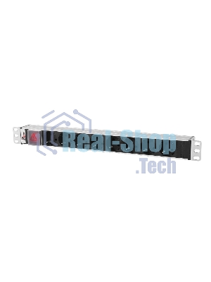 Блок розеток Rem-10 без шнура с выкл., 8 Sсhuko, вход IEC 60320 C14, 10A, алюм., 19