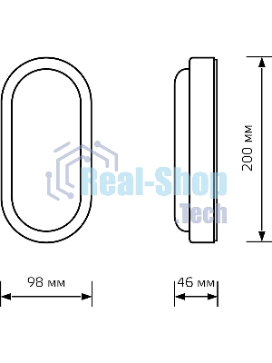 Светильник ЖКХ Gauss LITE овал 15W 1200lm 6500K 200-240V IP65 200*98*46мм белый LED 1/40