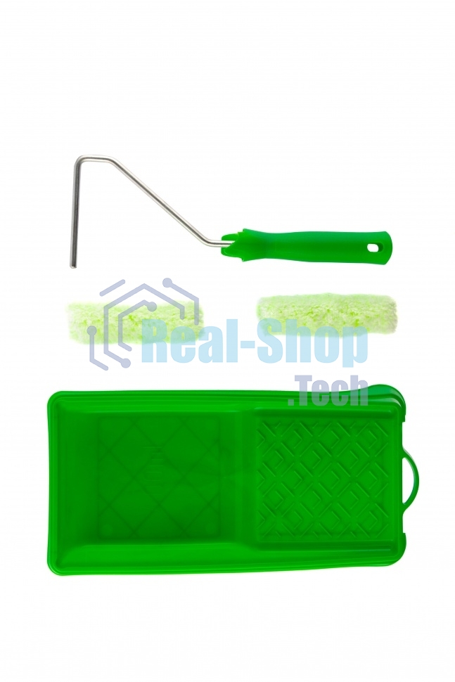 Малярный набор Сибртех для работ по дереву: кювета 150 мм х 290 мм и мини-валик 110 мм