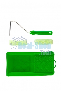 Малярный набор Сибртех для работ по дереву: кювета 150 мм х 290 мм и мини-валик 110 мм