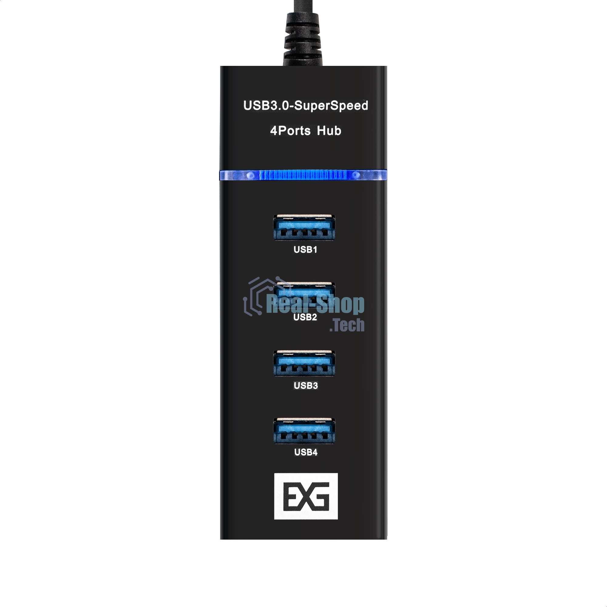 USB-концентратор 4-в-1 ExeGate DUB-331T (кабель-адаптер USB3.0 --> 3xUSB2.0, 1xUSB3.0, Plug&Play, черный)