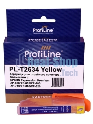 Картридж струйный ProfiLine PL-T2634 для принтеров Epson Expression Premium XP-600/XP-605/XP-700/XP-710/XP-800/XP-820 с чернилами Yellow