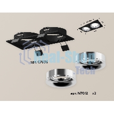 Комплект встраиваемого светильника Ambrella light XC7636003 SBK/PCL черный песок/серебро полированное MR16 GU5.3 (C7636, N7012)
