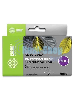 Картридж струйный Cactus CS-LC1280XY желтый (16,6 мл) для Brother MFC-J6510/6910DW