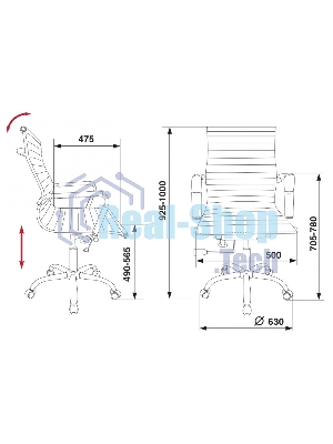 Кресло Бюрократ CH-883-LOW/BLACK черный, экокожа
