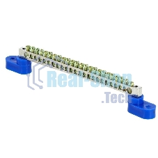 Шина нулевая N 6х9 24 отвер. никель 2 син. угловых изолятора PROxima EKF sn1-63-24-2