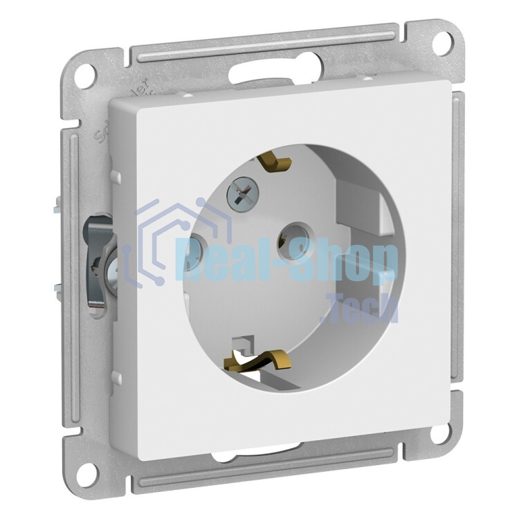 Механизм розетки 1-м СП AtlasDesign с заземл. 16А белый, SchE ATN000143