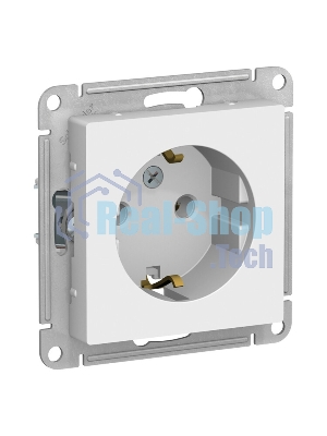 Механизм розетки 1-м СП AtlasDesign с заземл. 16А белый, SchE ATN000143