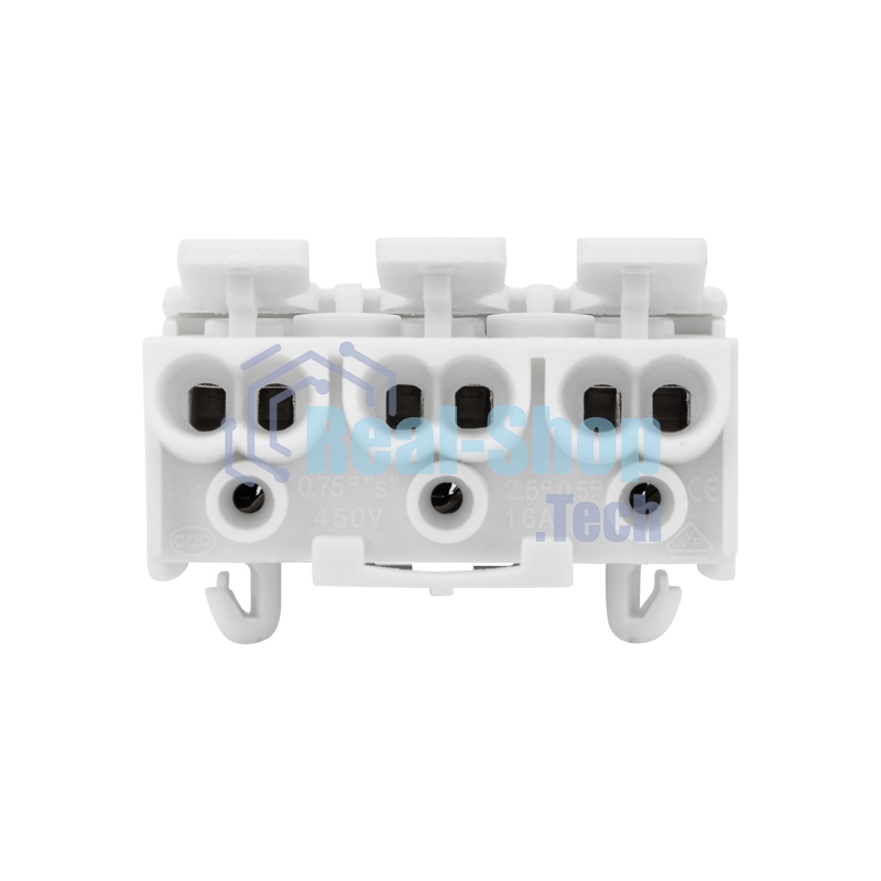 Клемма пружинная соединительная Rexant КСП 3-полюсная с монтажными ножками (100 шт./уп.)