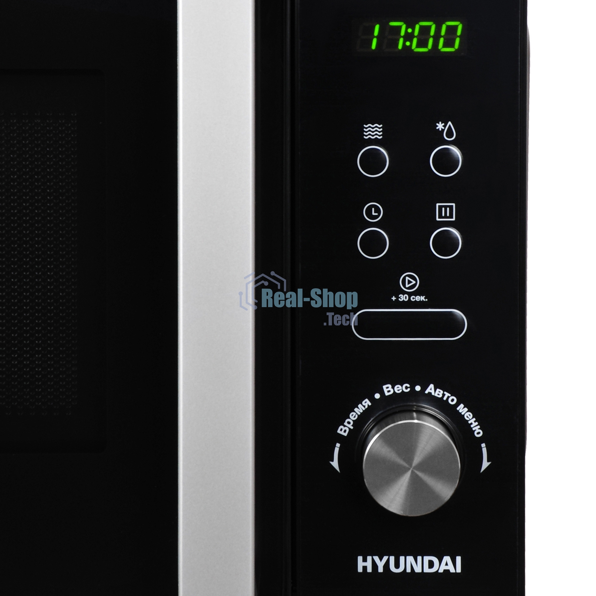 Микроволновая печь Hyundai HYM-D3001 черный, 20 л, 700 Вт, переключатели - поворотный механизм/сенсор