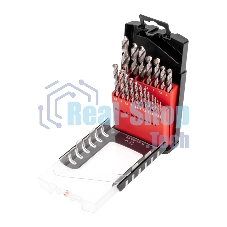 Набор сверл по металлу Kranz 1-10 мм (через 0,5 мм), 19 шт. Р6М5 Ш/Х