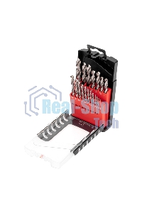 Набор сверл по металлу Kranz 1-10 мм (через 0,5 мм), 19 шт. Р6М5 Ш/Х