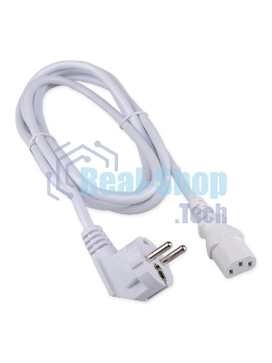 Кабель питания Cablexpert Schuko-C13, 3x1.0мм2, 10A, с заземлением, медь, 2м, белый, пакет