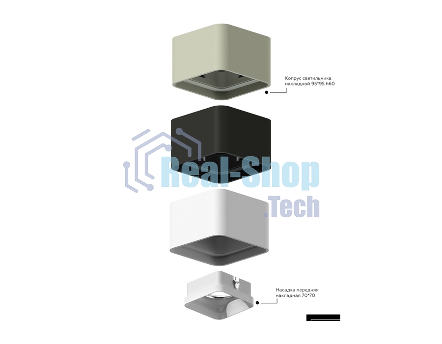 Корпус светильника C7806 SBK черный песок 70*70*H60mm MR16 GU5.3